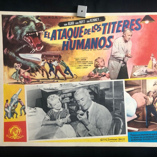 Ataque original de 1958 de los títeres mexicanos Lobby Card Película Poster John Agar