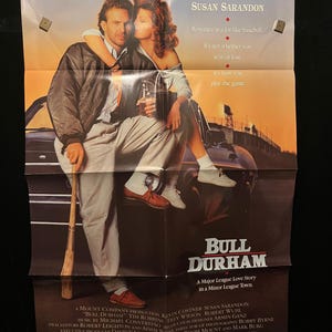 Original 1988 Bull Durham One Sheet Movie Poster Kevin Costner, Susan Sarandon, Baseball