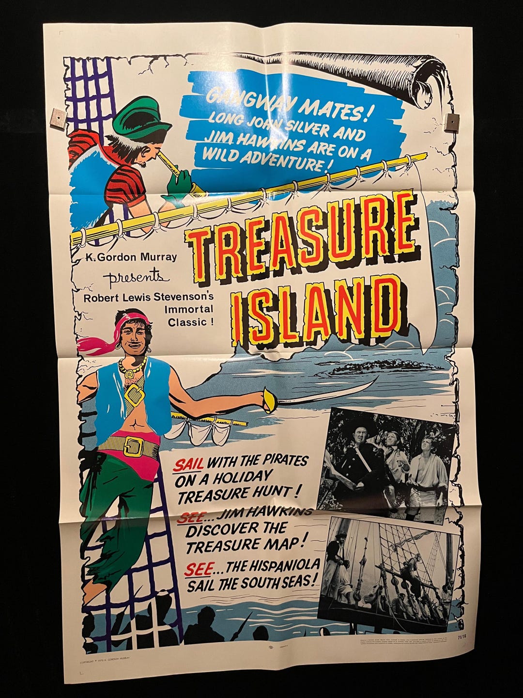 Original 1971 Treasure Island One Sheet Movie Poster, Family, Kids ...