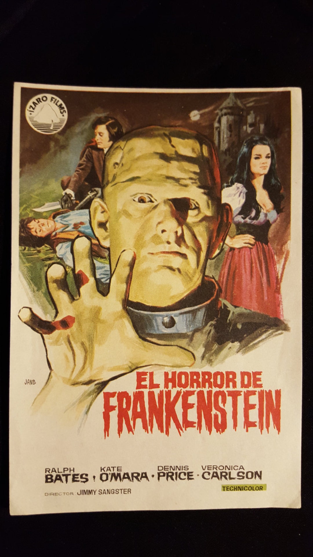 Original 1971 the Horror of Frankenstein Spanish Herald Movie