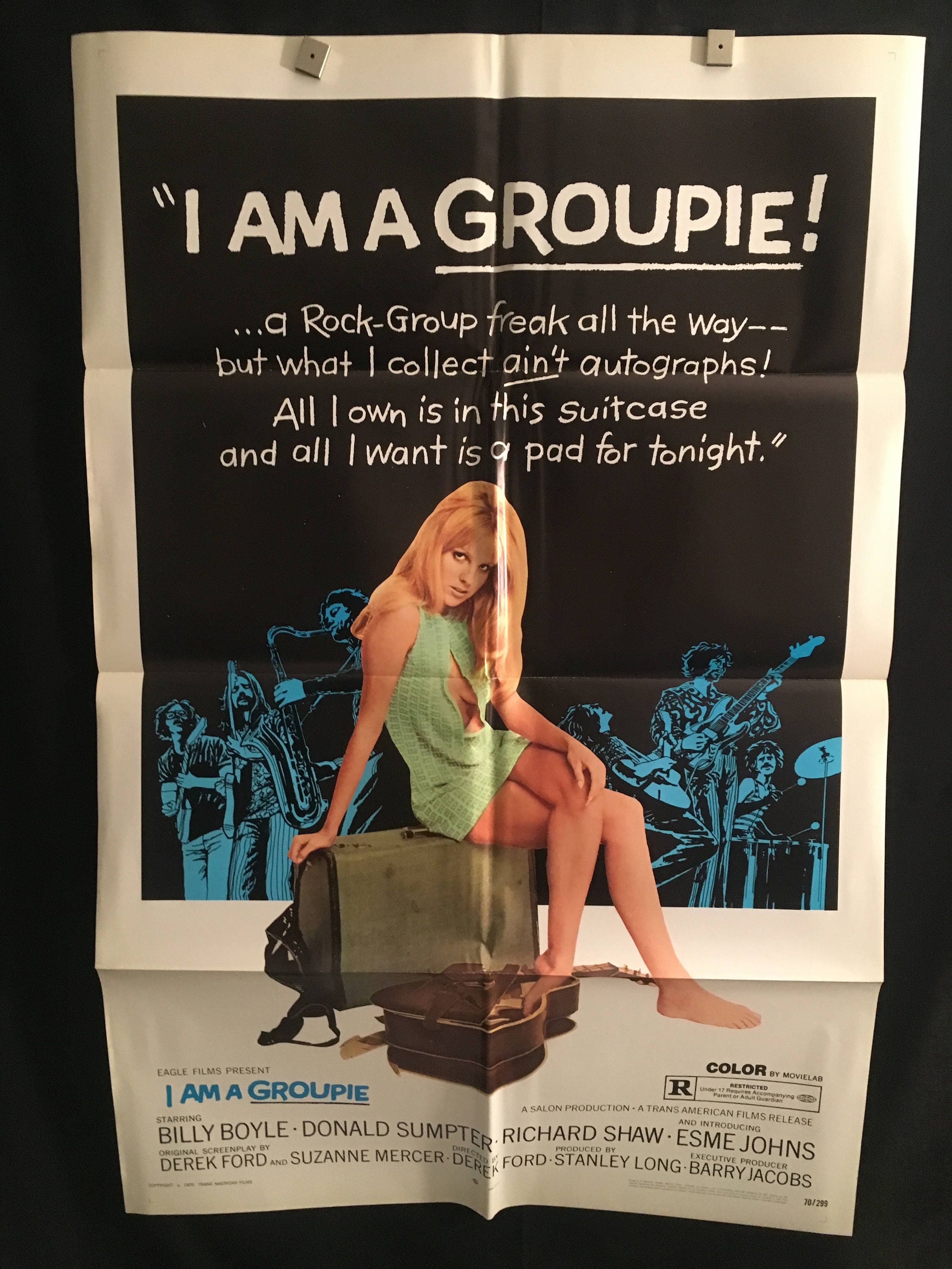 Original 1970 I Am A Groupie One Sheet Movie Poster Band