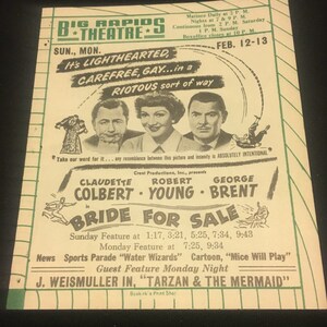 Original 1950 Movie Poster Theatre Herald Bride For Sale, Bells Of Coronado, Roy Rogers, Trigger, Cowboy Western, Black Shadows, Ape