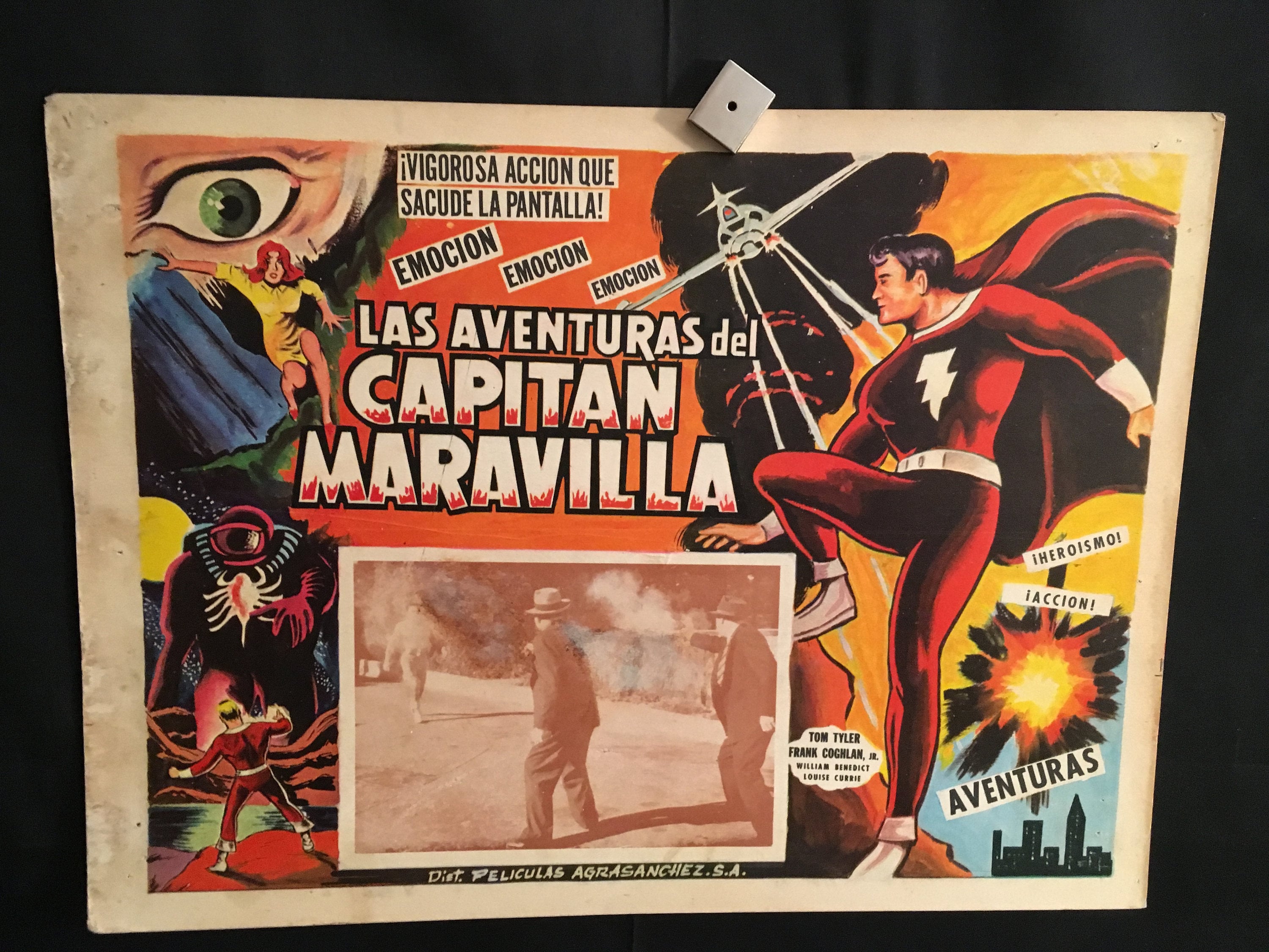 Tom Tyler cult serial movie poster 24x25 1941 Adventures of Captain Marvel