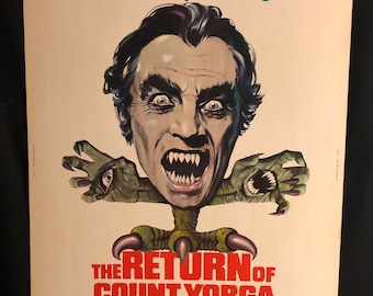 Original 1971 Return Of Count Yorga 30x40 Movie Poster Horror, Dracula, Robert Quarry, Vampire