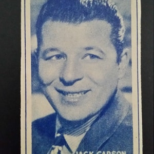 Original 1947 Jack Carson Turf Cigarette Card, Vintage, Hollywood, Movie, Star, Warner Bros