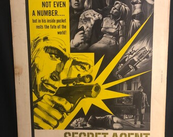 Original 1966 Secret Agent Fireball 30x40 RARE Double Sided Movie Poster, Spy, Crime, James Bond, 007, Spoof