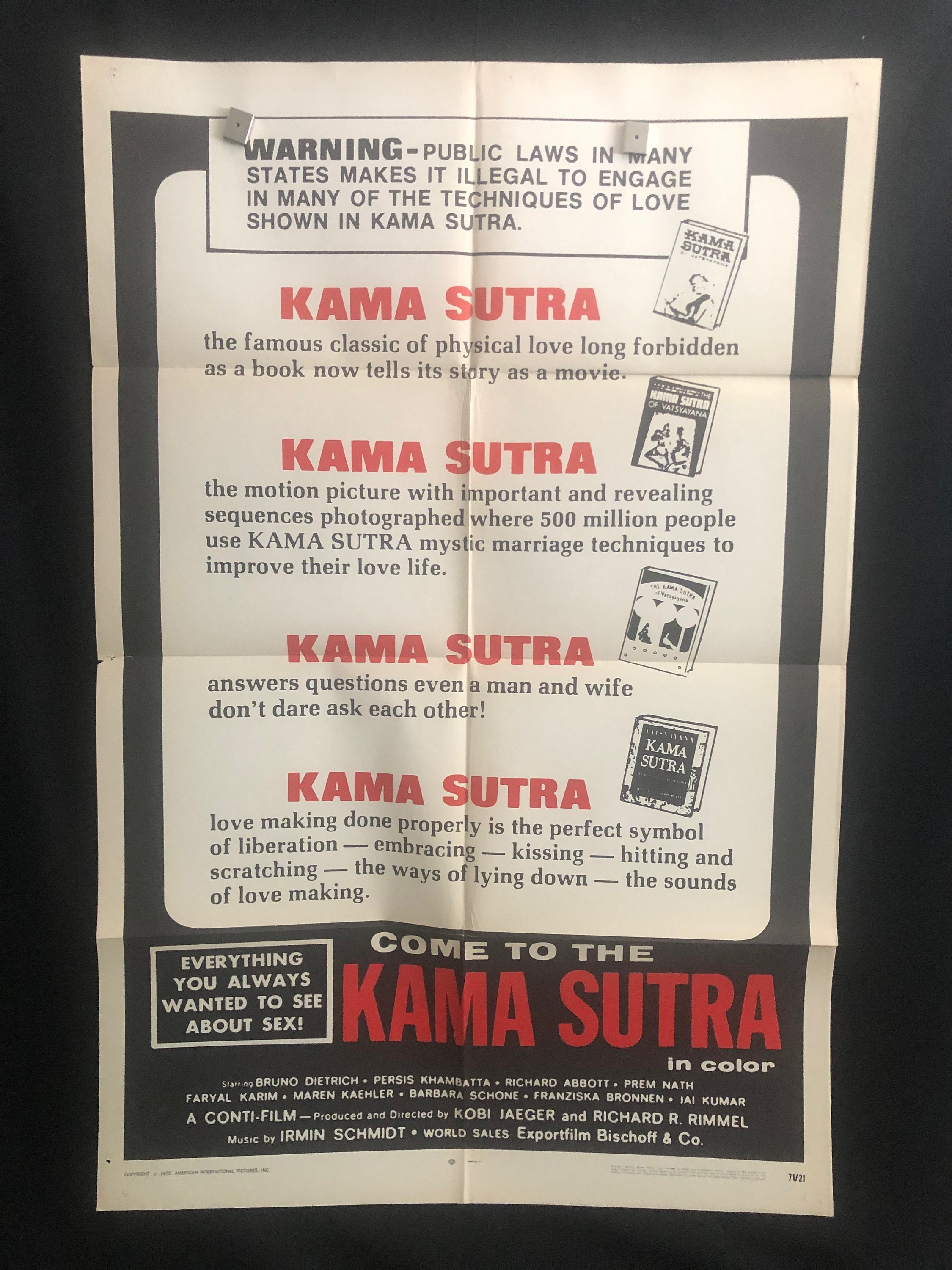 Original 1971 Kama Sutra One Sheet Movie Poster Bad Girl image
