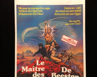 Original 1982 The Beastmaster Belgian Movie Poster Marc Singer Tanya Roberts