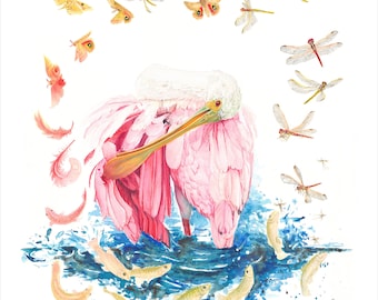 Pink Revolution Watercolor Giclee print on watercolor paper