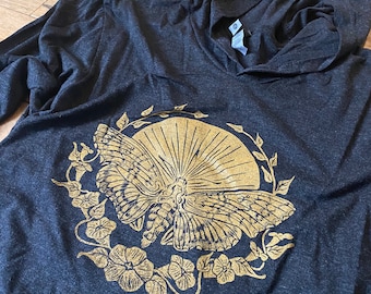 Lunar Glory Unisex Soft Vintage Black Lightweight Hoodie