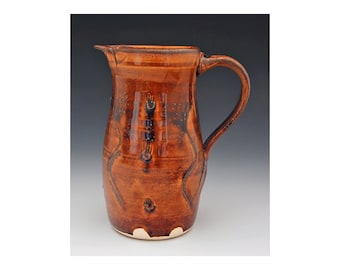Pottery Pitcher, Brown, Hand Thrown, Stoneware, Ready to Ship, Wedding Gift, Free Shipping