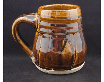 Taza marrón de cerámica de gres, hecha a mano, regalo de cumpleaños, lista para enviar, envío gratuito