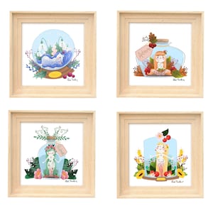 Set of 4 postcards &quot;Miss Seasons&quot;