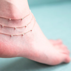 Rose gold layered anklet, foot jewelry, minimalist jewelry, cute anklet, simple jewelry, rose gold anklet, layered anklet