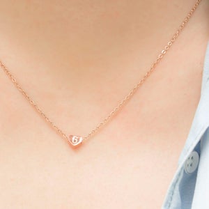 Tiny Heart Necklace, Heart Jewelry, Love Necklace, Girls Necklace, Heart Necklace, Birthday Gift, Personalized Heart Necklace, Heart Initial