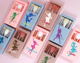 Personalisiertes Cheerleader-Make-up-Pinselset, individueller Name, 5-teiliges Geschenk (Teamgeist)