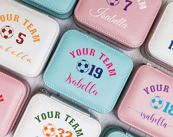 Personalized Soccer Team Jewelry Box, Custom Player Gift