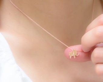 Elephant necklace, Personalized elephant necklace, Personalized jewelry, Elephant jewelry, Animal necklace,  BFF necklace, Initial necklace
