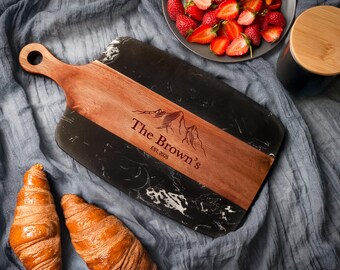 Personalized Wedding Present, Engraved Wood Board, Custom Housewarming Present, Serving Board, Personalized Wedding & Anniversary Keepsake