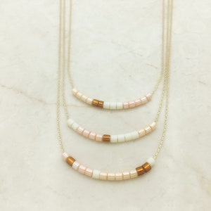 Bead bar necklace Layered necklace Dainty necklace Minimalist necklace Gold filled necklace Gold necklace Everyday necklace Bridesmaids gift