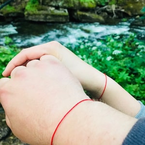 Red string of fate couples bracelet set of 2, his and her bracelet couple bracelet, string bracelet, fate bracelets, spiritual gift for two