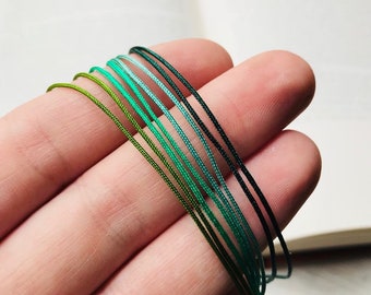 double cord string bracelet, thin bracelet, Adjustable men woman surfer bracelet, ultra thin bracelet, unisex bracelet, green cord bracelets