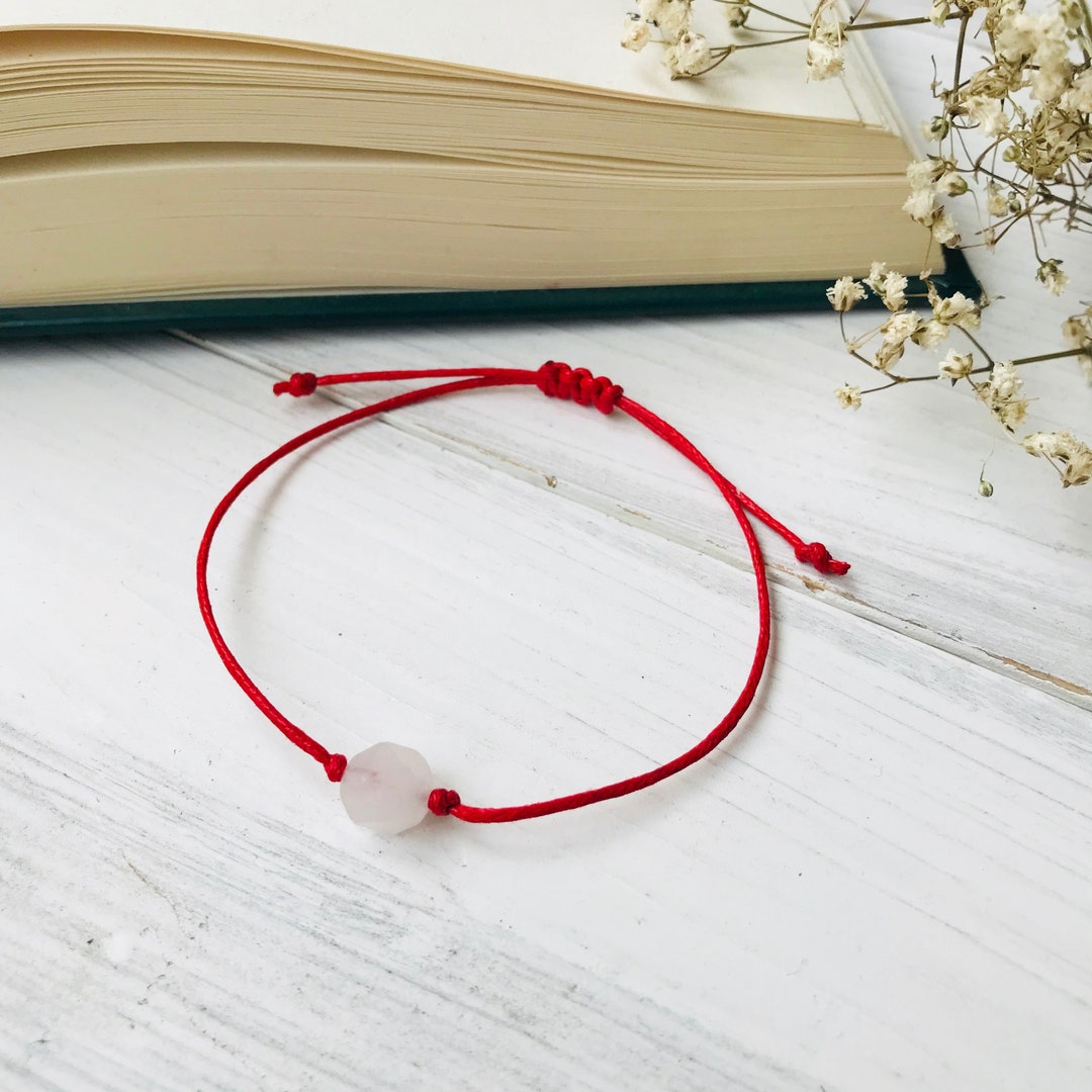 Love Energy Rose Quartz Red String Bracelet 6-7 (Small - Standard)