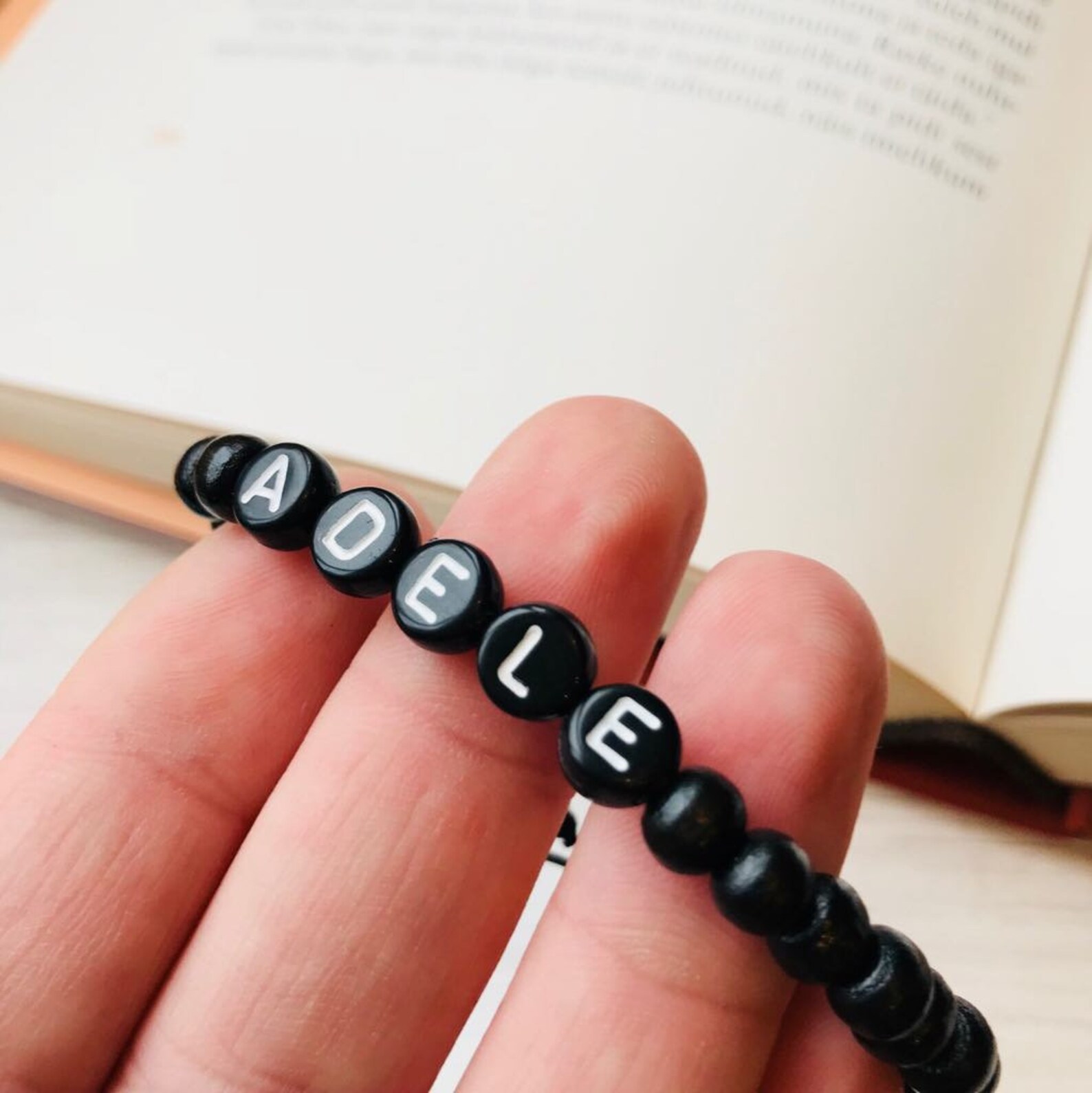 Personalized Adjustable String Bracelet Name Bracelet Beaded Etsy