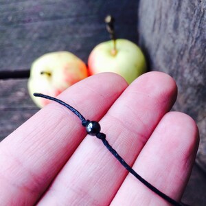 Tiny bead wish bracelet, hematite gemstone bracelet, friendship bracelets, minimalist bracelet, string bracelets, cord bracelets, drisain