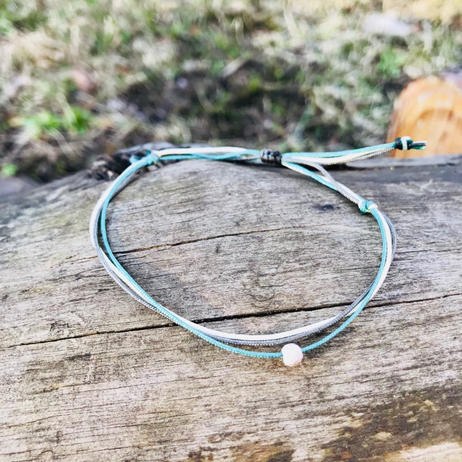 Adjustable Cord Bracelet Sterling Silver Bracelet Minimalist Etsy