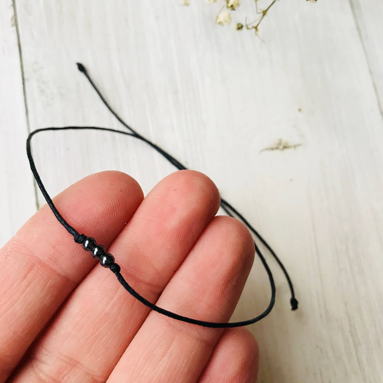 Minimalist Adjustable Men Woman String Bracelet With Tiny Etsy