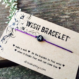 Pulsera de deseo personalizado, pulsera de amistad, regalos de amigo, pulsera de deseo de carta, regalos de novia, regalos de novio, pulsera de cuerda