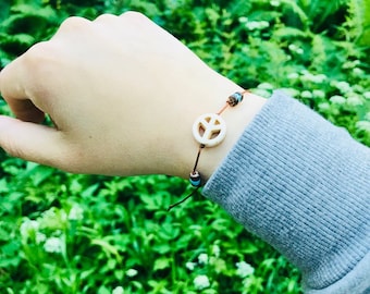 Peace bracelet, adjustable string symbol bracelet for men women, bracelet, adjustable bracelet, long distance bracelet, BFF love bracelet