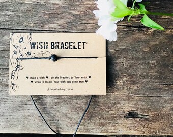 Lava stone wish bracelet, Friendship bracelet, BFF bracelet, Gemstone wish bracelet, Minimalist stone jewelry, bridesmaid gifts, make a wish
