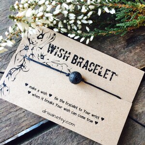 Black lava stone wish bracelet, stone wish bracelets, minimalist bracelet, friendship bracelet, bff bracelets