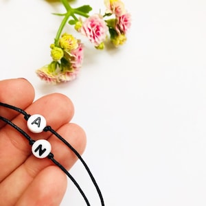 Pulsera de deseo para parejas, su y ella pulsera de la carta de 2, pulseras de deseo, juego de pulseras de pareja, pulseras de cuerda, pulsera BFF