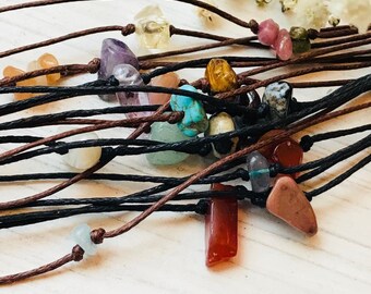 Surprise Gemstone Wish Bracelet, Mystery Cord Bracelet, Minimalist Jewelry
