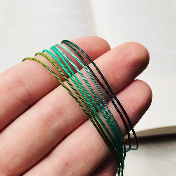 Mens Adjustable Bracelet Green String Bracelet Cord Bracelet Surfer Gift  Women