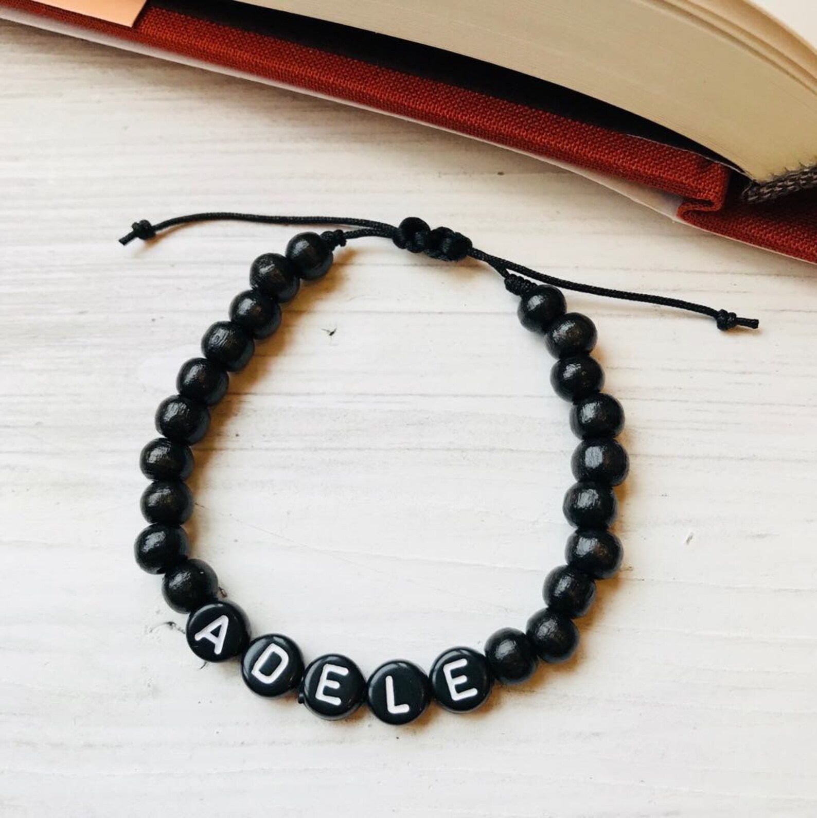 Personalized Adjustable String Bracelet Name Bracelet Beaded Etsy