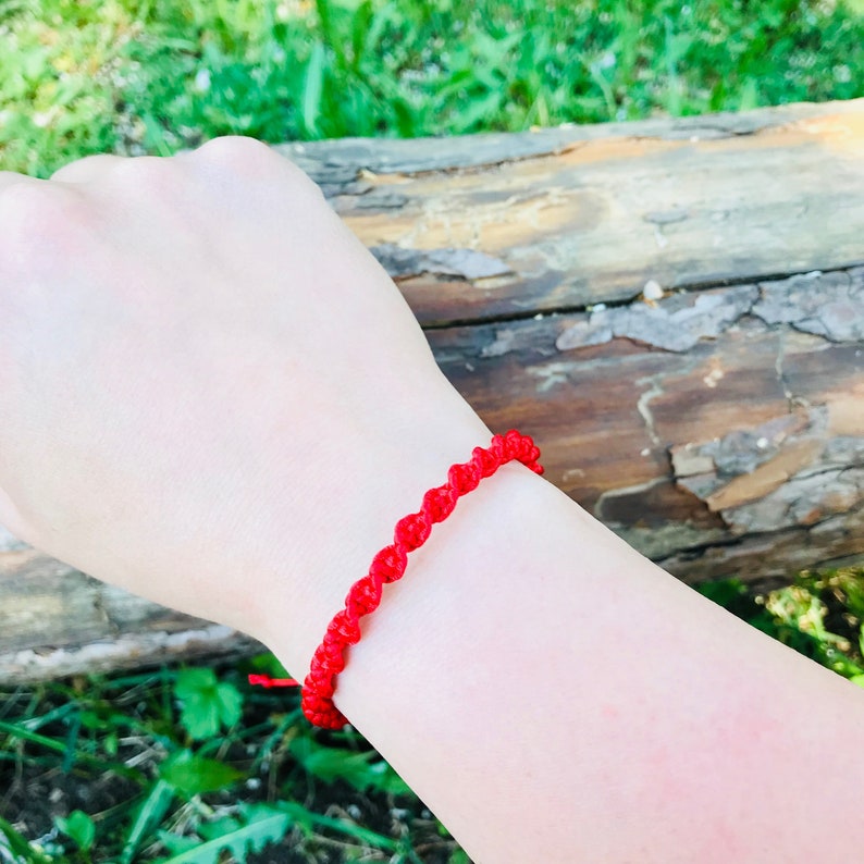 Helix bracelet woman red string bracelet friendship bracelet Spiral red cord bracelet adjustable men bracelet minimalist red bracelet