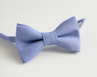 Violet Linen Boy's Bow Tie - Periwinkle, Purple, Lilac Bowtie - Toddler Bow tie - Ring Bearer Tie - Dad Son Bowties