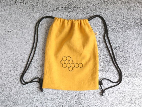 yellow string bag