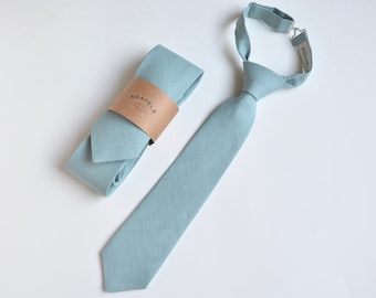 Matching Father and Son neckties - Gift for Husband and Son - Linen Neckties for Family photo  - Men, boys wedding ties