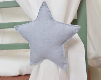 Linen Star Curtain Tie Back for Nursery & Kids Room – Celestial Decor