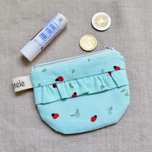Estuche con cremallera y volantes para niños: monedero, identificación, cambio, minicartera, regalo para niñas, varios colores