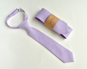 Matching Dad Son neckties - Linen Neckties for Family photo - Gift for Husband and Son - Adult and boys ties - READY TO SHIP