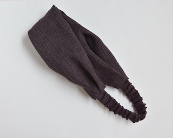 Striped Brown Breathable Linen Head Bandana for Men - Sports Headband