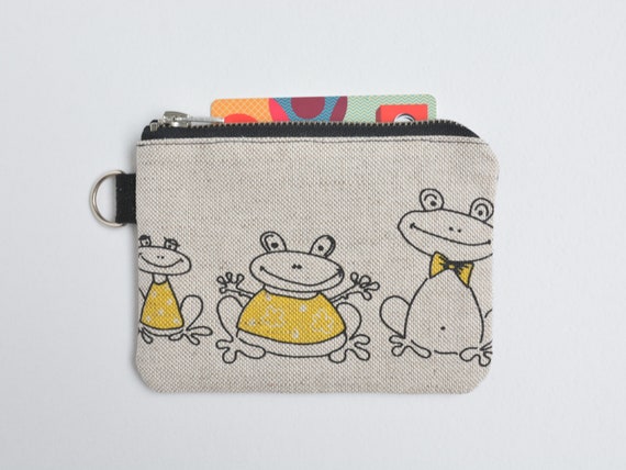 Kids Coin Pouch ID Cards Holder With Frogs Boys Girls Small Linen Zip Wallet Favour Gift Back to School Gift Under 15 Etsy