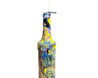 Incense Holder Smoke Bottle Kaleidoscope Inspired Upcycled (Ready To Ship)