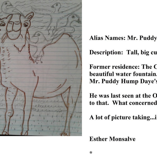 Wanted - Have You Seen This Camel?  A Digital Pencil Sketch - See Item Details